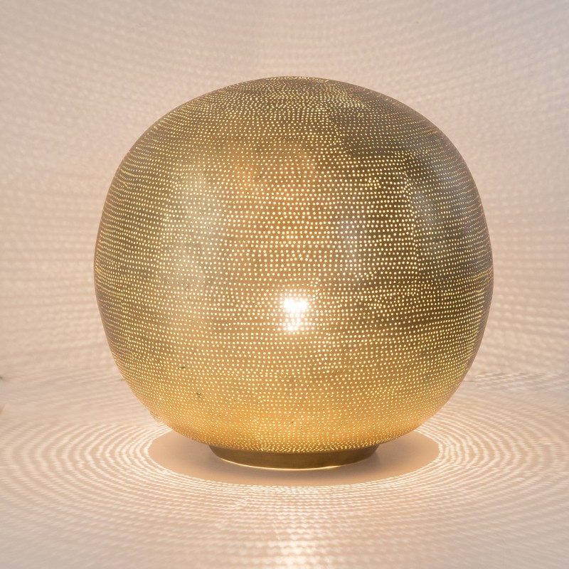 TABLE LAMP BALL FLSK GOLD PLATED 40 - TABLE LAMPS